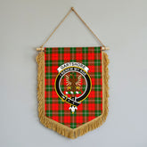 Gartshore Tartan Crest Wall Hanging Banner - Wood Pole